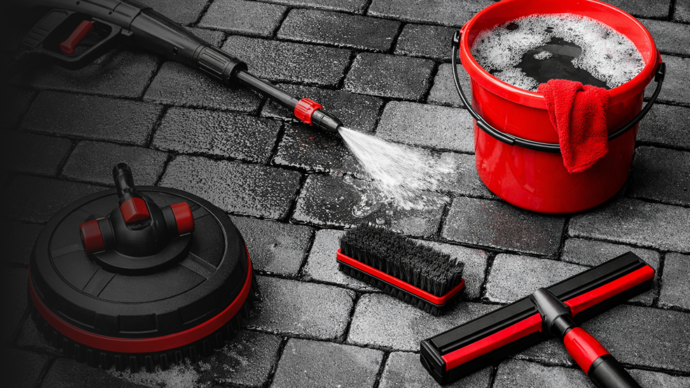 Tlakové čistenie zámkovej dlažby